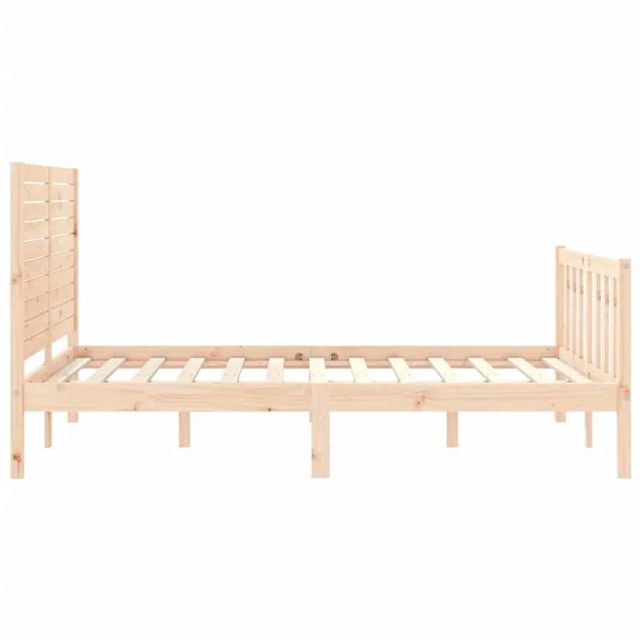 Cadre de lit sans matelas 140x200 cm bois massif de pin - 7