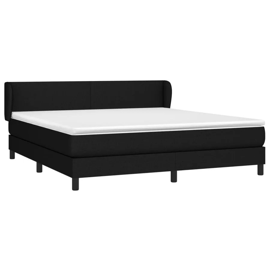Sommier à lattes de lit avec matelas Noir 160x200 cm Tissu - 3