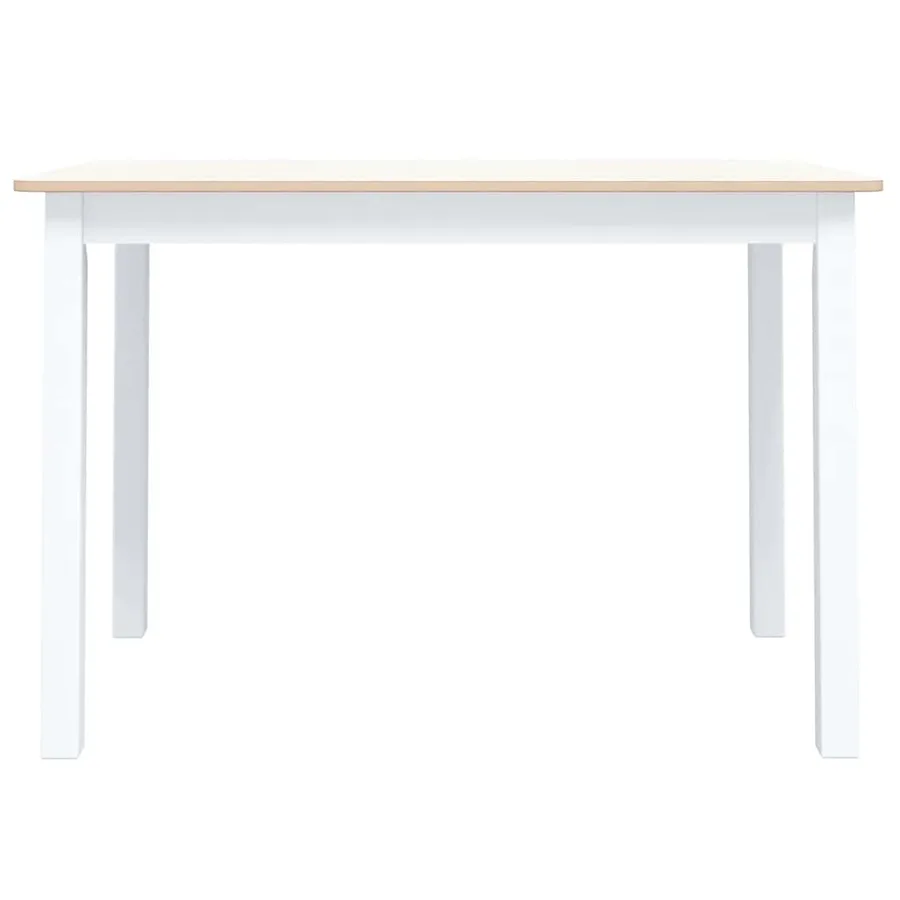 Table à manger Blanc et marron 114x71x75 cm Bois d'hévéa massif - 3