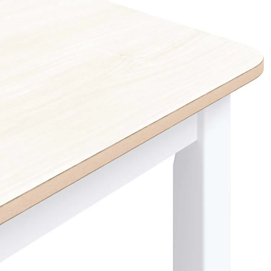 Table à manger Blanc et marron 114x71x75 cm Bois d'hévéa massif - 6