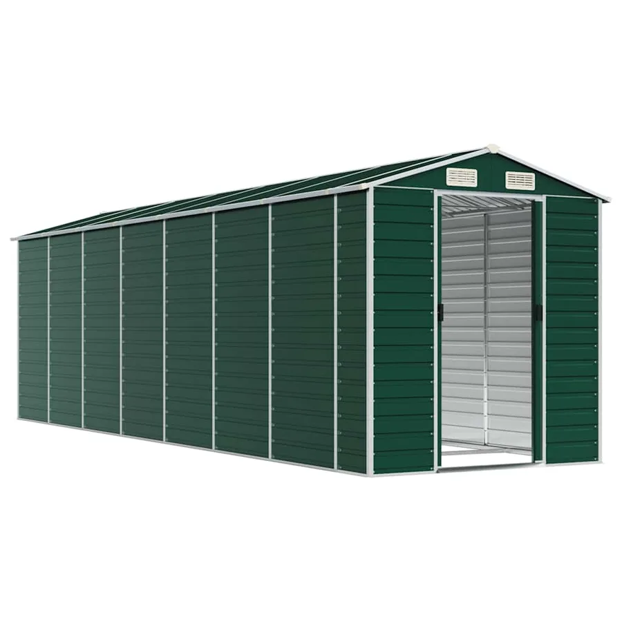 Abri de jardin vert 191x640x198 cm acier galvanisé - 3