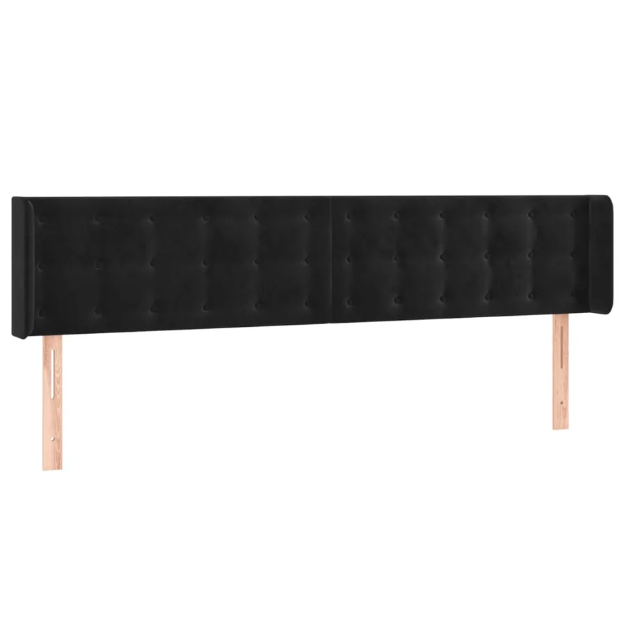Tête de lit à LED Noir 203x16x78/88 cm Velours - 3