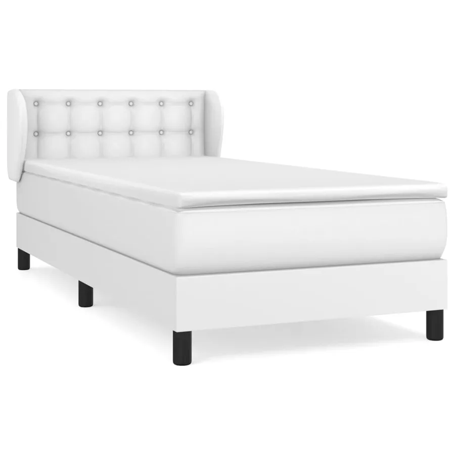 Sommier à lattes de lit avec matelas Blanc 80x200 cm Similicuir - 2