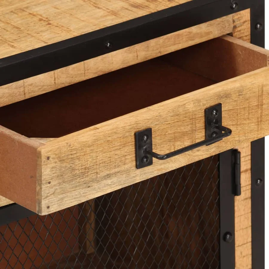 Table de chevet 43x30x51 cm Bois de manguier massif brut - 8