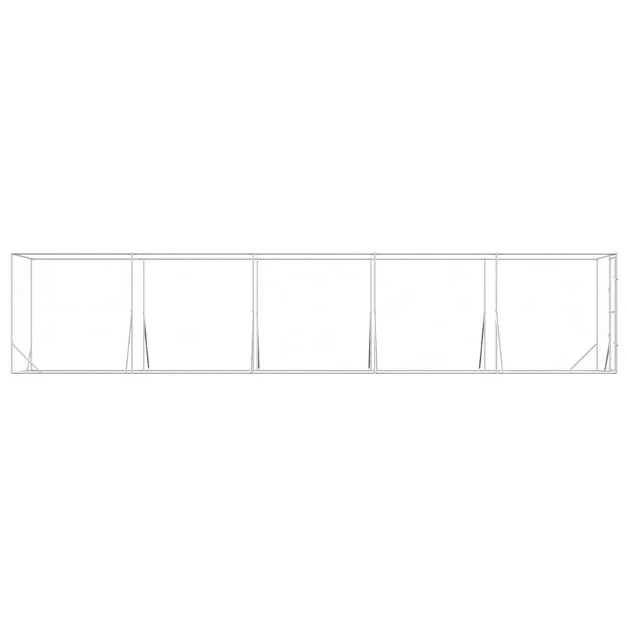 Chenil d'extérieur pour chiens argenté 2x10x2 m acier galvanisé - 5