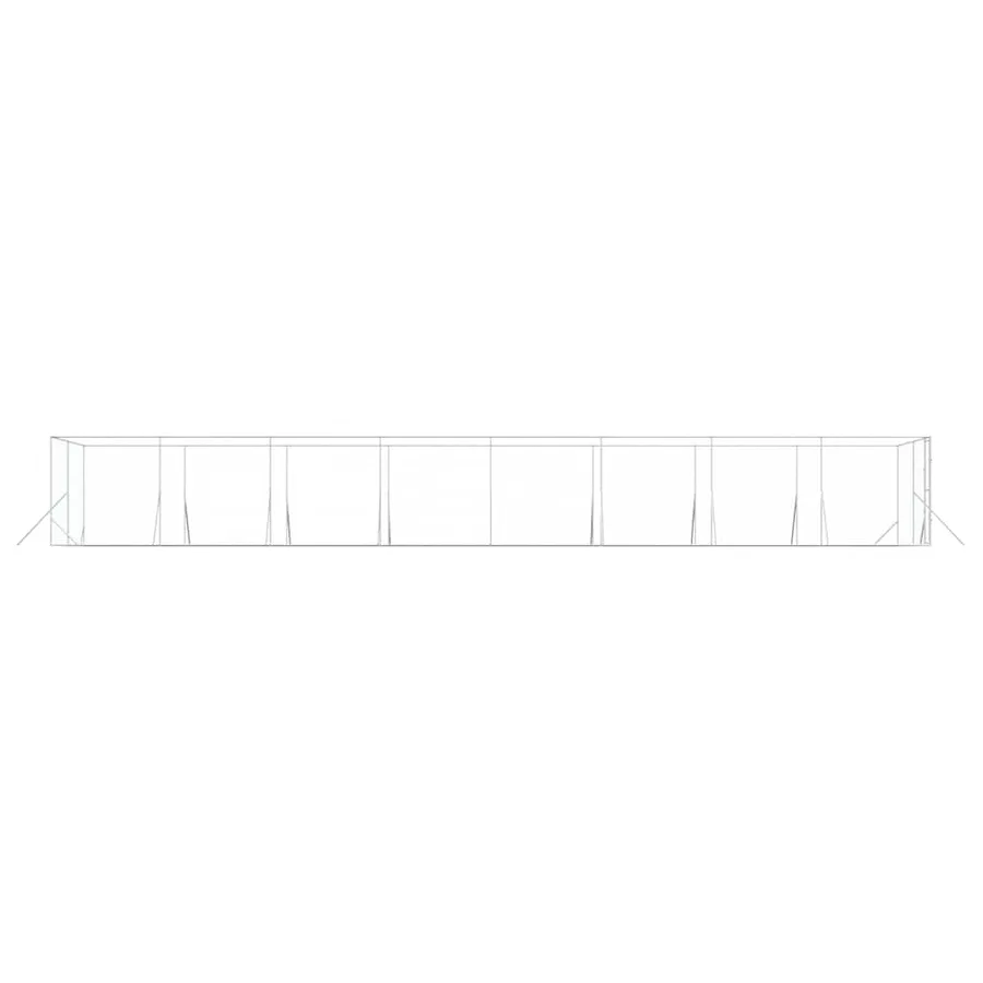 Chenil d'extérieur pour chiens argenté 4x16x2 m acier galvanisé - 6