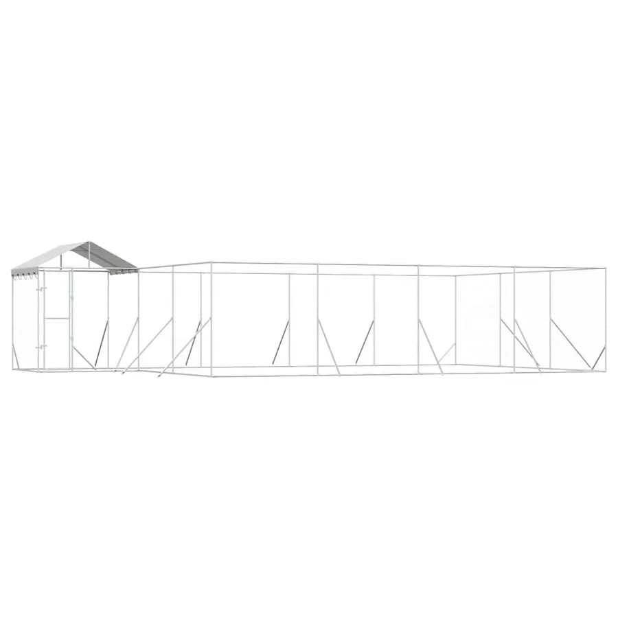 Chenil d'extérieur pour chiens avec toit argenté 10x6x2,5 m - 2