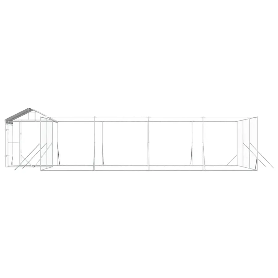 Chenil d'extérieur pour chiens avec toit argenté 10x6x2,5 m - 5