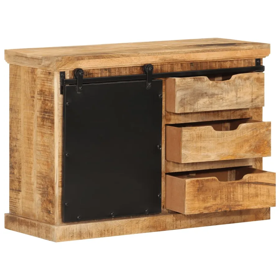 Buffet 80x30x55 cm bois de manguier brut massif - 2