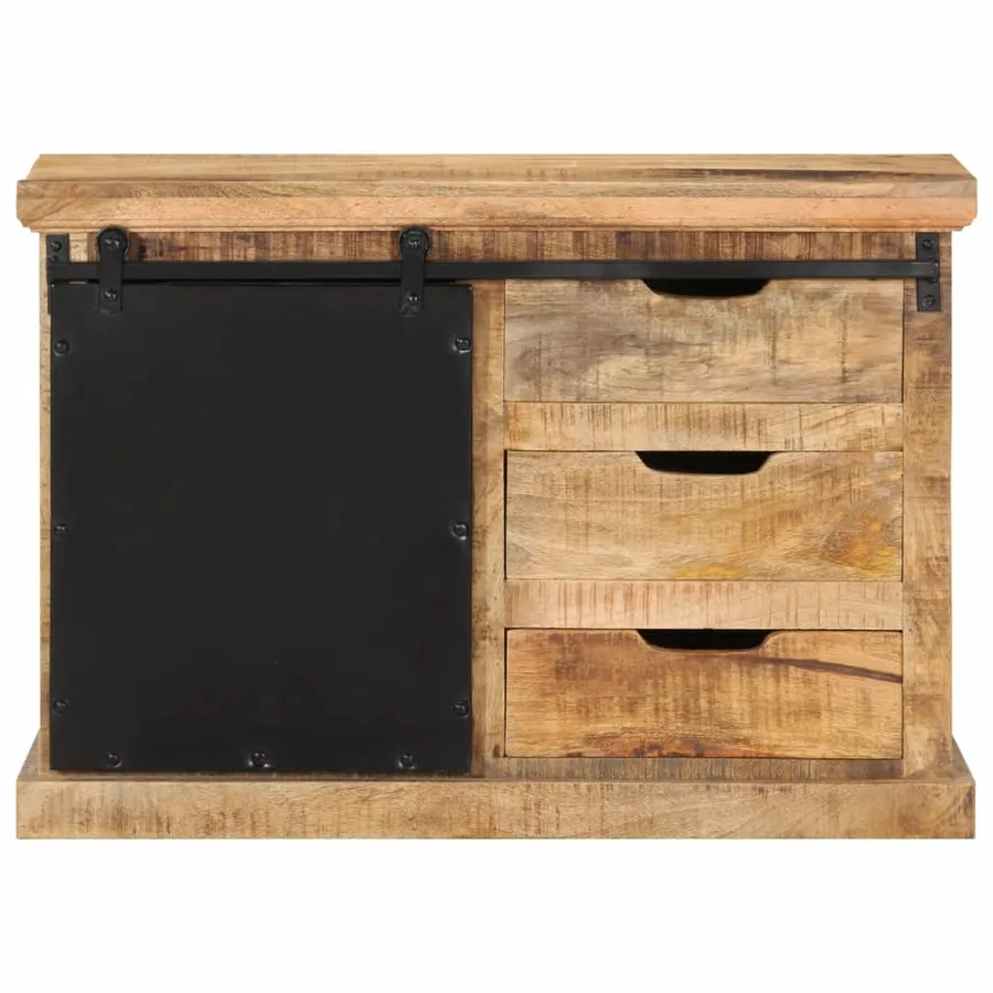 Buffet 80x30x55 cm bois de manguier brut massif - 4