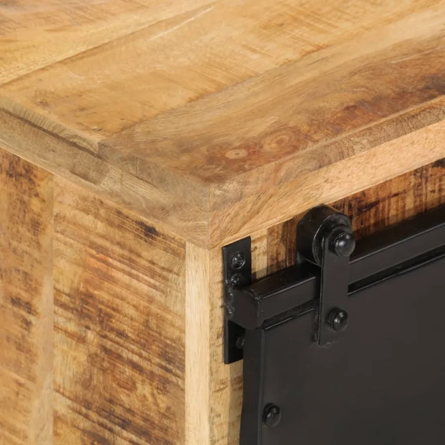 Buffet 80x30x55 cm bois de manguier brut massif - 6