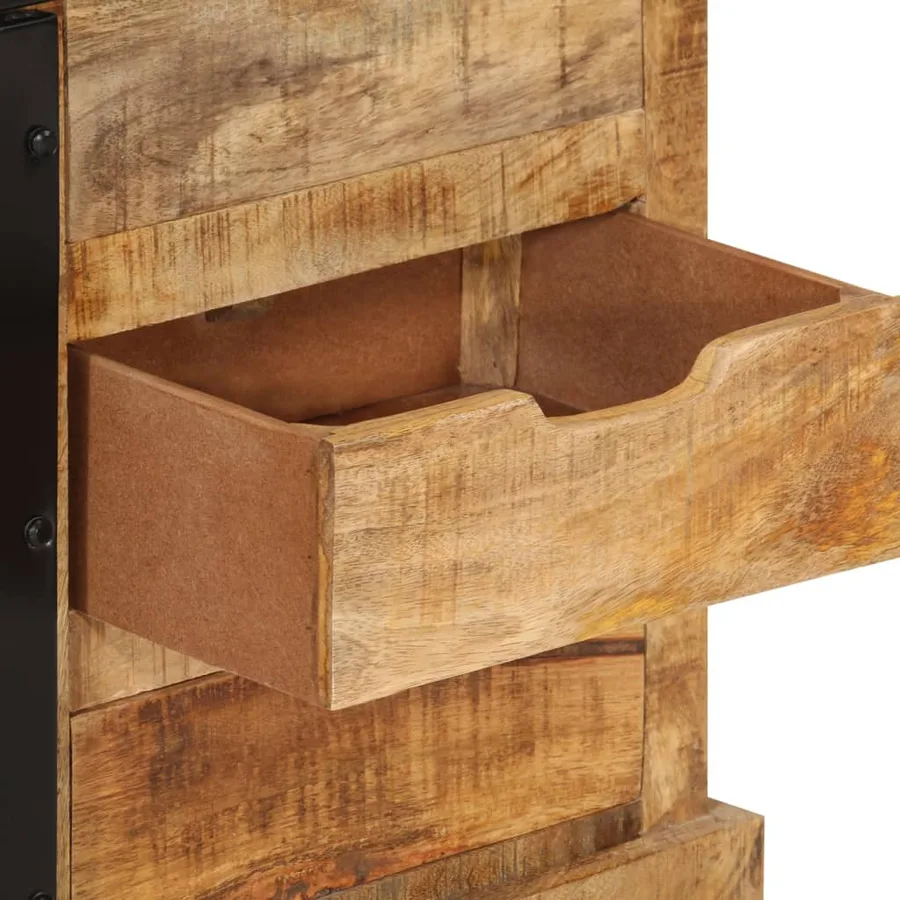 Buffet 80x30x55 cm bois de manguier brut massif - 7