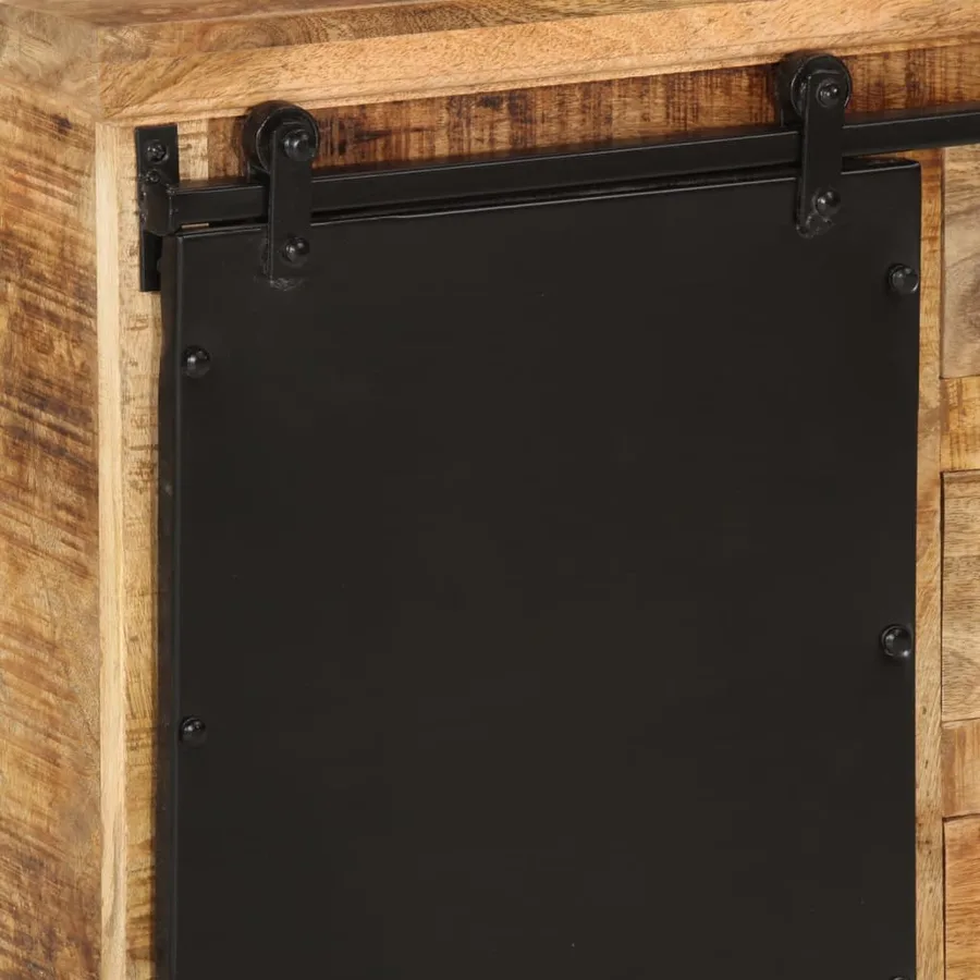 Buffet 80x30x55 cm bois de manguier brut massif - 8