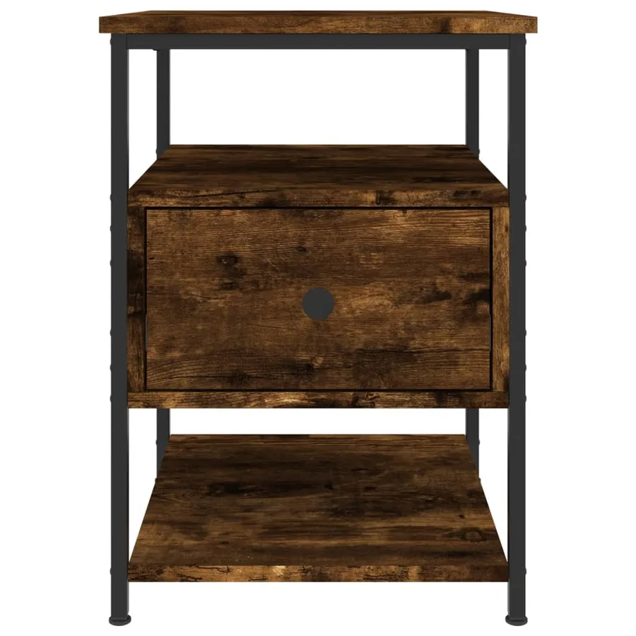 Tables de chevet 2 pcs chêne fumé 40x42x56 cm bois d'ingénierie - 7