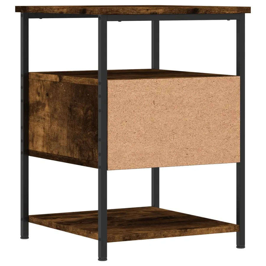 Tables de chevet 2 pcs chêne fumé 40x42x56 cm bois d'ingénierie - 9