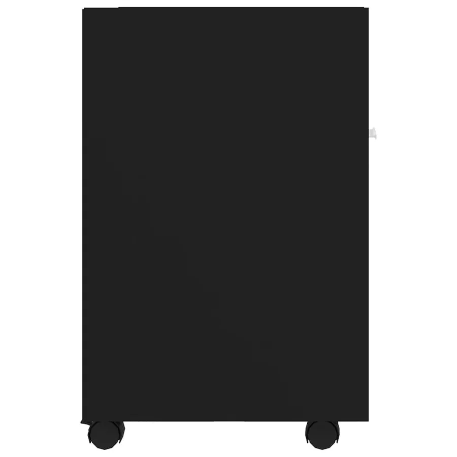 Armoire latérale avec roues Noir 33x38x60 cm Bois d’ingénierie - 5