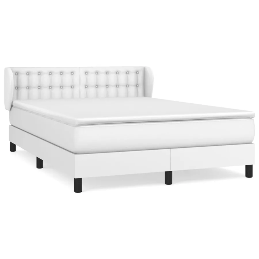 Sommier à lattes de lit avec matelas Blanc 140x190cm Similicuir - 2