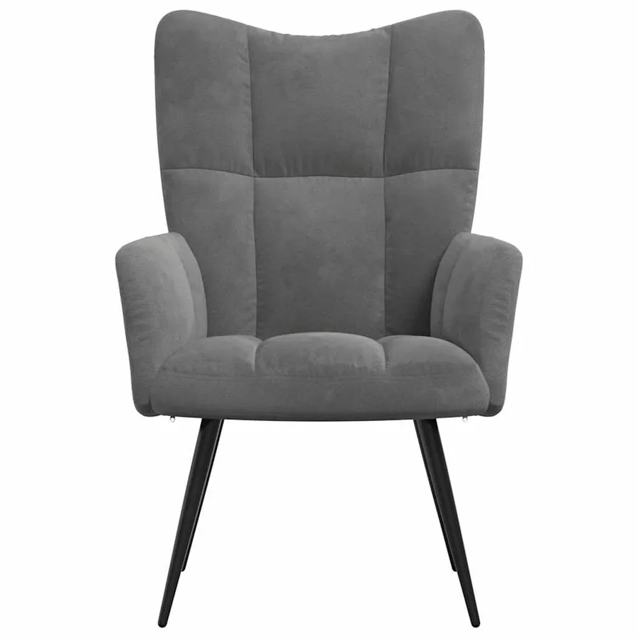Chaise de relaxation Gris foncé Velours - 3