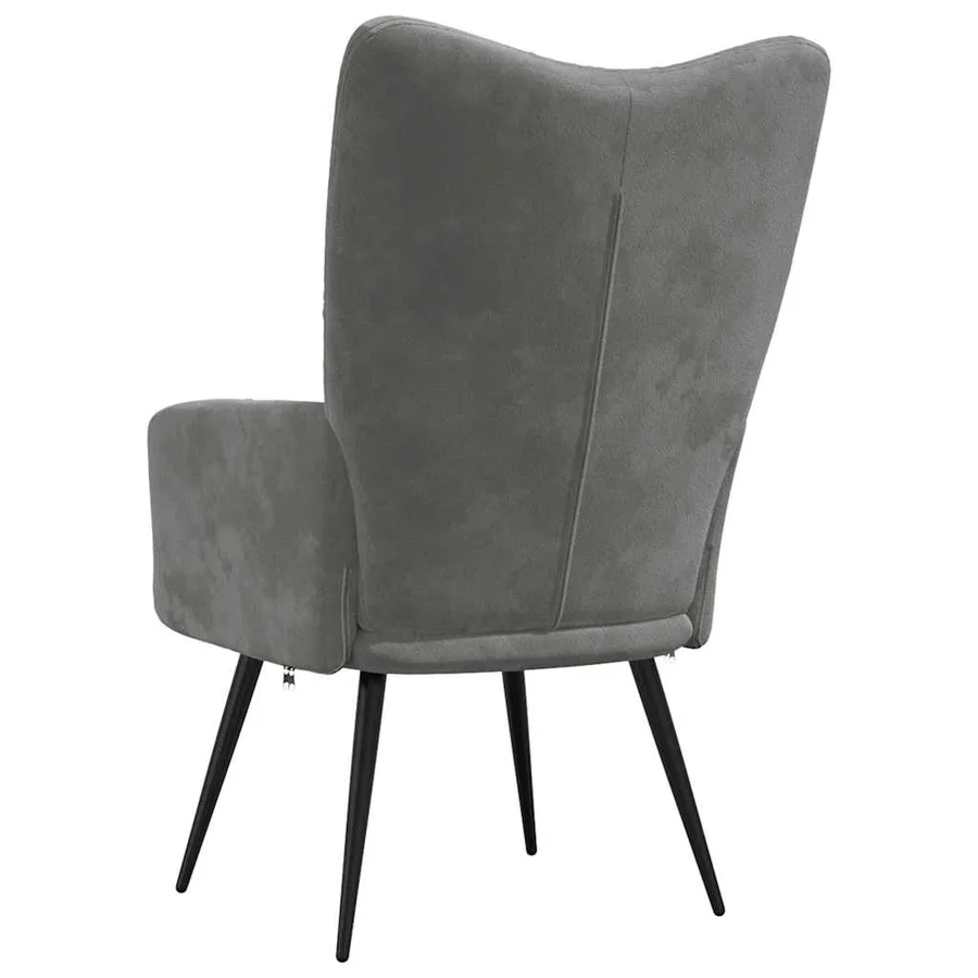 Chaise de relaxation Gris foncé Velours - 5