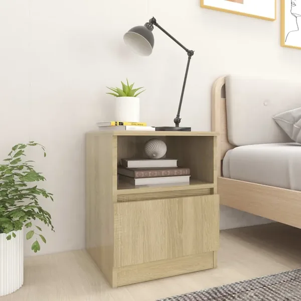 Tables de chevet 2pcs chêne sonoma 40x40x50cm bois d'ingénierie