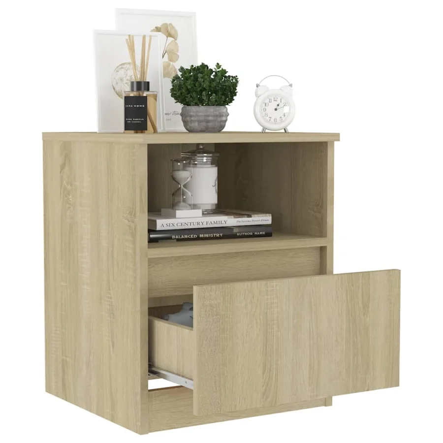 Tables de chevet 2pcs chêne sonoma 40x40x50cm bois d'ingénierie - 7