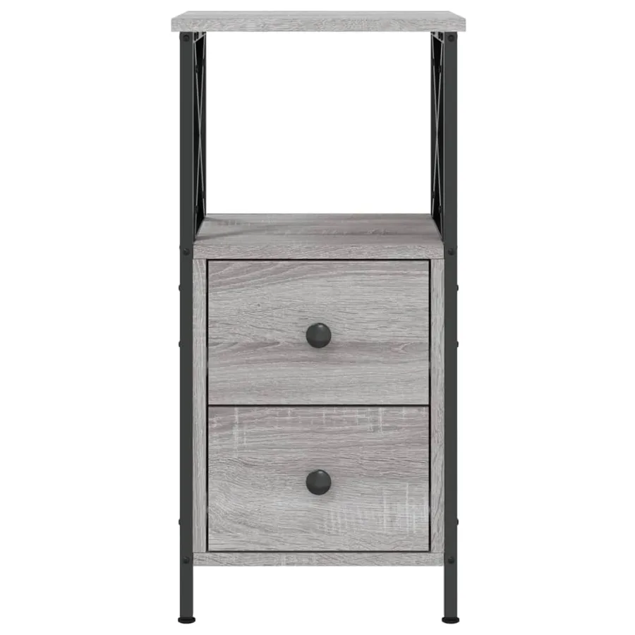 Tables de chevet 2 pcs sonoma gris 34x35,5x70cm bois ingénierie - 5