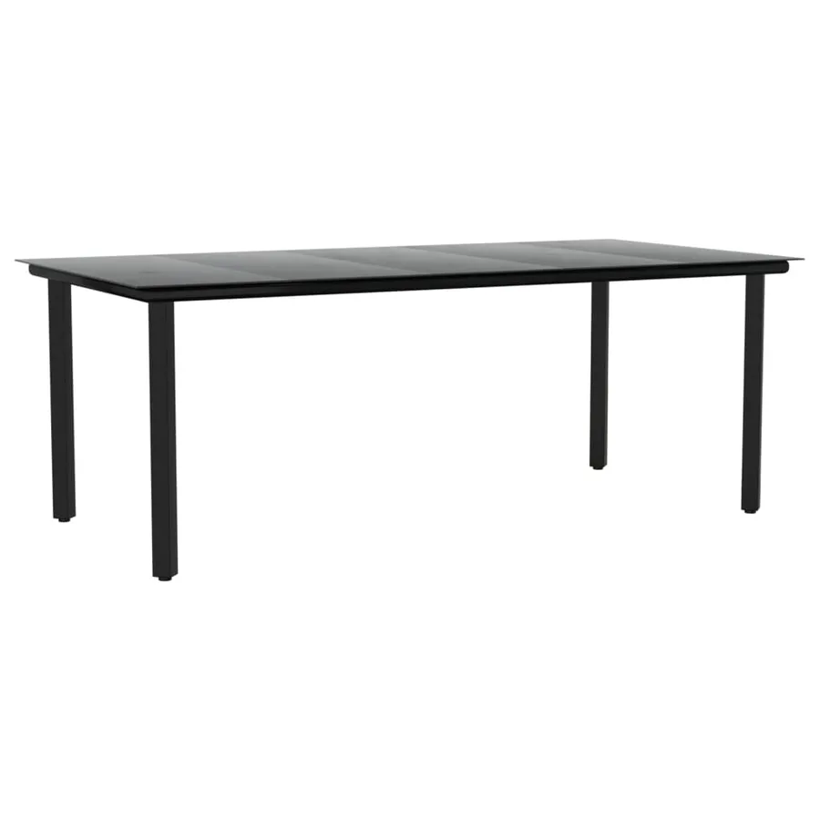 Ensemble à manger de jardin 9 pcs noir résine tressée et acier - 8