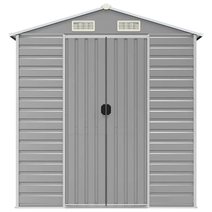 Abri de jardin gris clair 191x130x198 cm acier galvanisé - 4