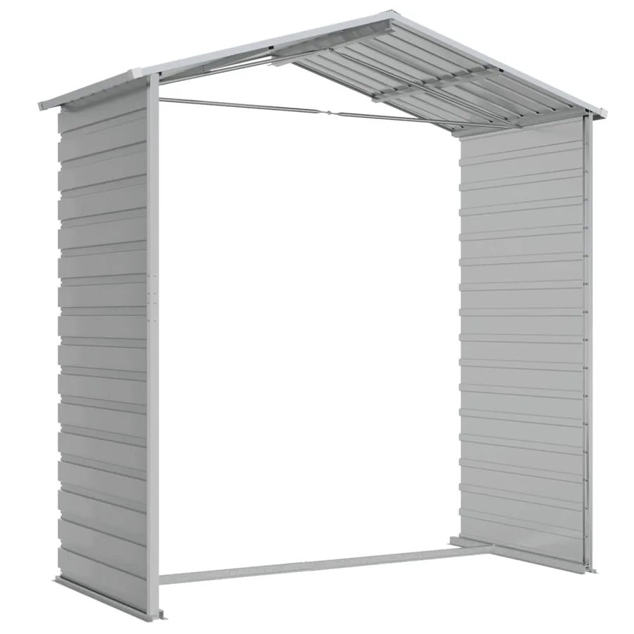 Abri de jardin gris clair 191x130x198 cm acier galvanisé - 9