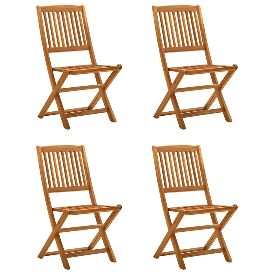 Ensemble de salle à manger de jardin 5 pcs bois d'acacia solide - 3