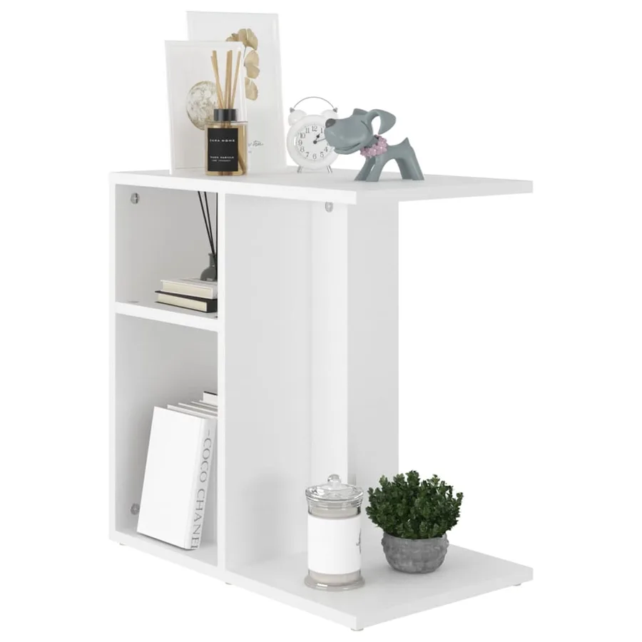 Table d'appoint Blanc 50x30x50 cm Bois d’ingénierie - 3