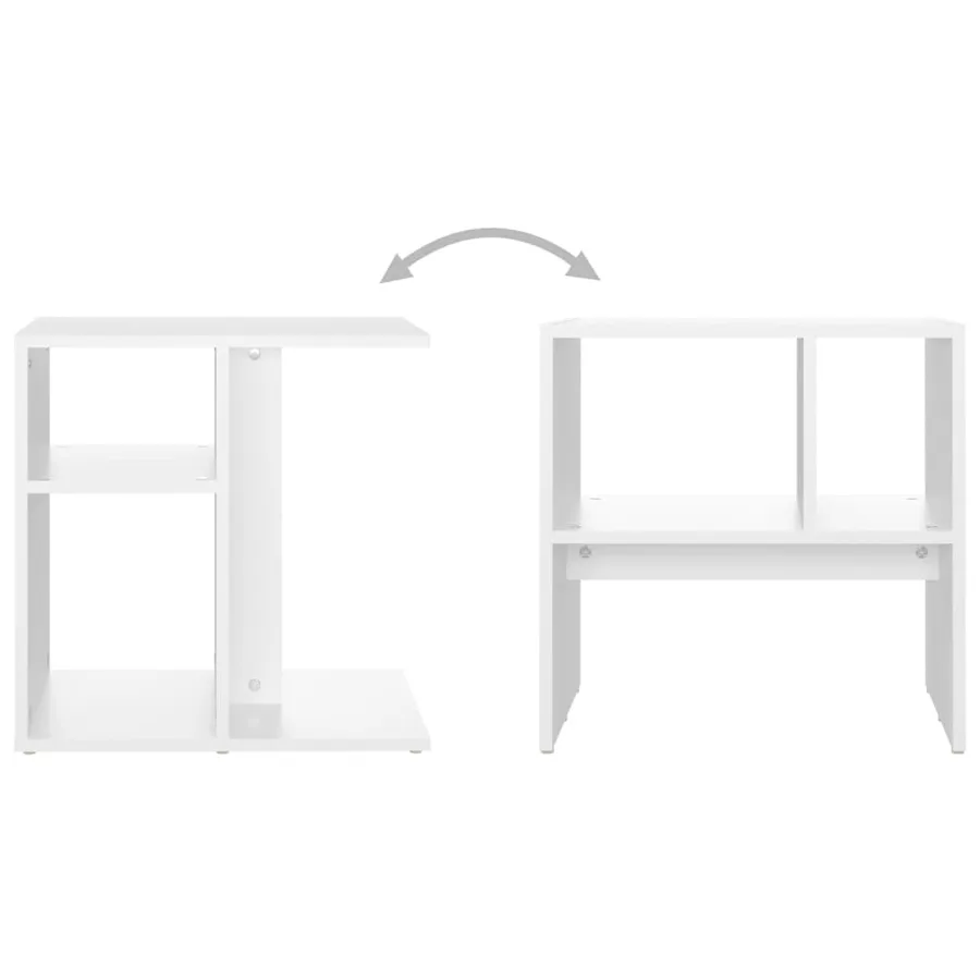Table d'appoint Blanc 50x30x50 cm Bois d’ingénierie - 7