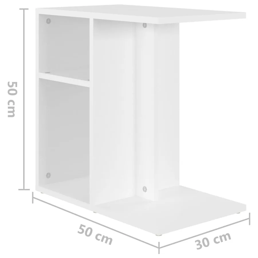 Table d'appoint Blanc 50x30x50 cm Bois d’ingénierie - 8