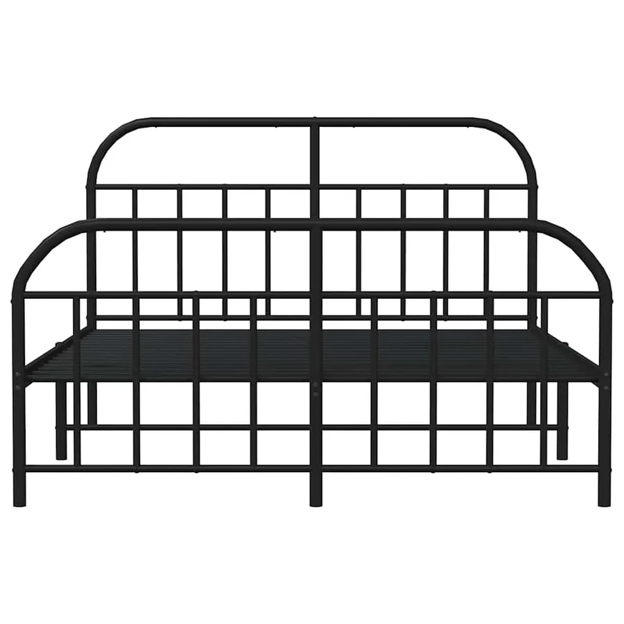 Cadre de lit métal sans matelas avec pied de lit noir 140x190cm - 6