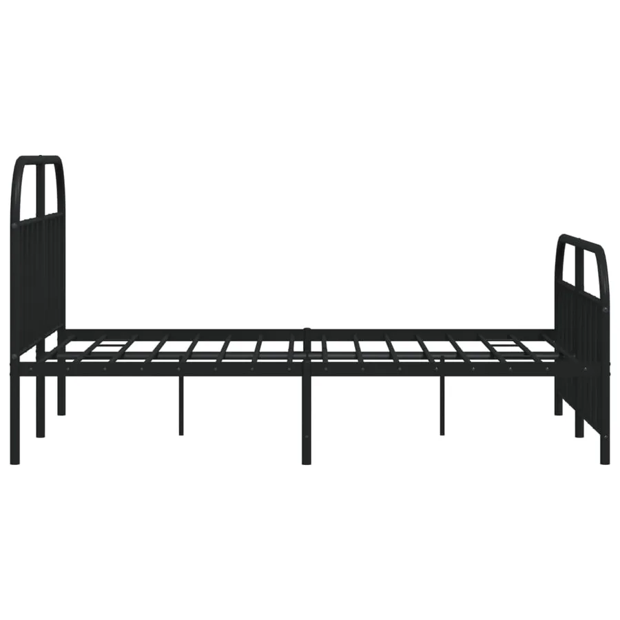 Cadre de lit métal sans matelas avec pied de lit noir 140x190cm - 7