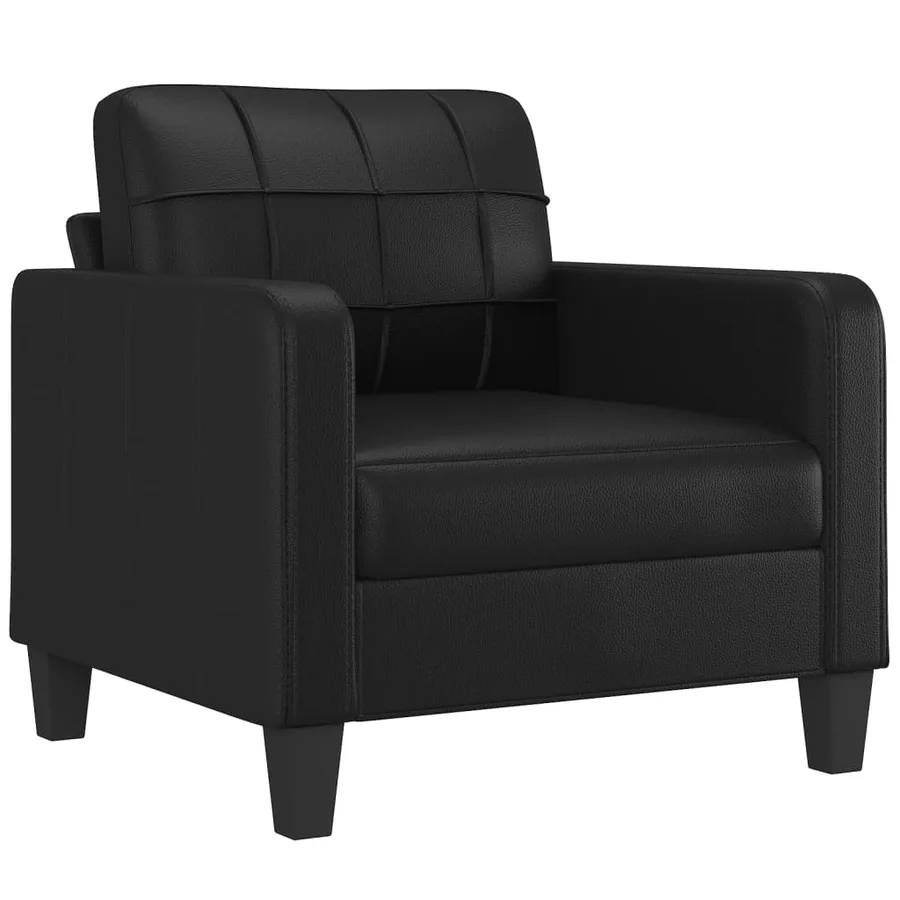 Ensemble de canapés 4 pcs avec coussins Noir Similicuir - 3