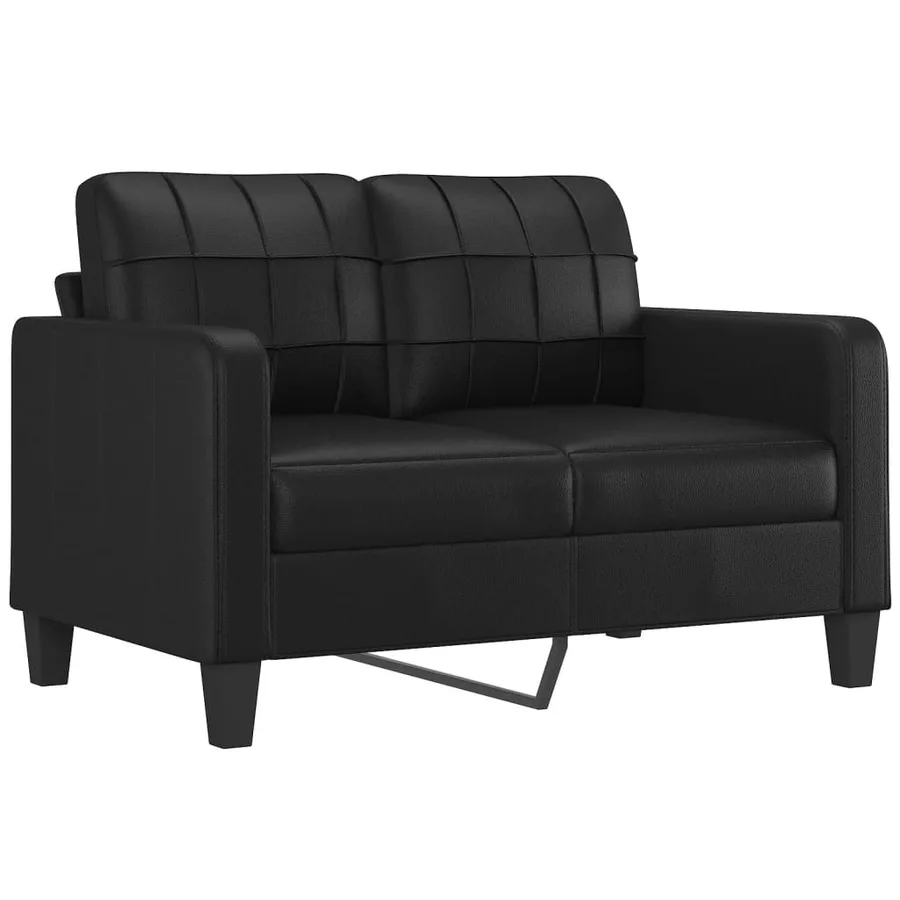 Ensemble de canapés 4 pcs avec coussins Noir Similicuir - 4