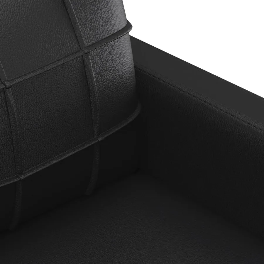 Ensemble de canapés 4 pcs avec coussins Noir Similicuir - 7