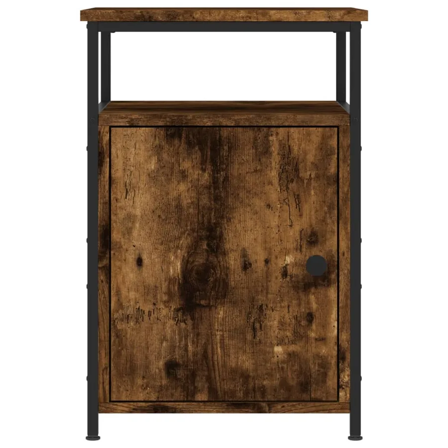 Table de chevet chêne fumé 40x42x60 cm bois d'ingénierie - 6