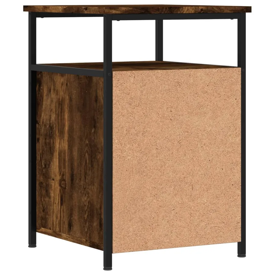 Table de chevet chêne fumé 40x42x60 cm bois d'ingénierie - 8