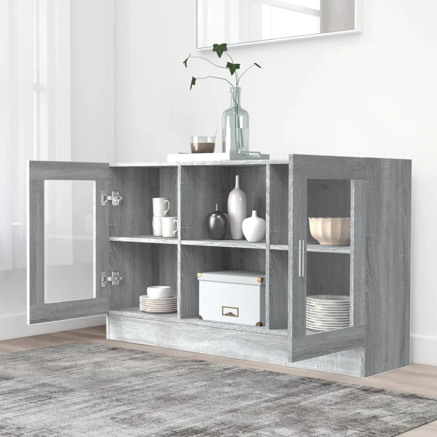Armoire à vitrine Sonoma gris 120x30,5x70 cm Bois d'ingénierie - 3