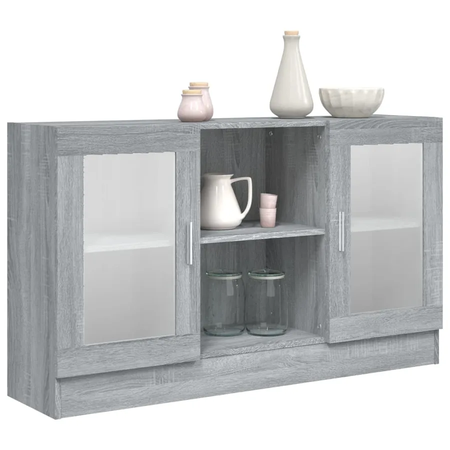 Armoire à vitrine Sonoma gris 120x30,5x70 cm Bois d'ingénierie - 7
