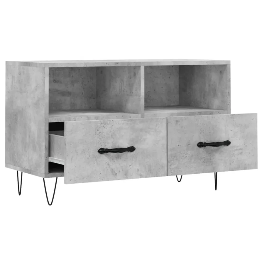 Meuble TV Gris béton 80x36x50 cm Bois d'ingénierie - 6