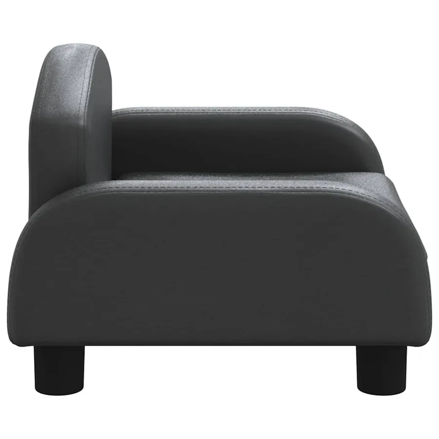 Lit pour chien noir 50x40x30 cm similicuir - 4