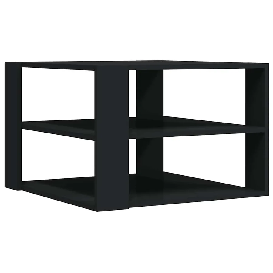 Table basse noir 58x58x40 cm bois d'ingénierie - 2