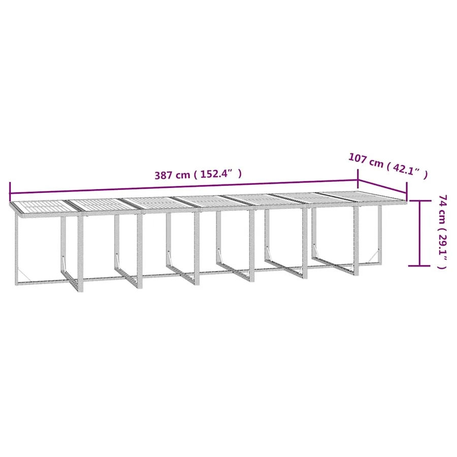Ensemble à manger de jardin coussins 19 pcs Noir Résine tressée - 10