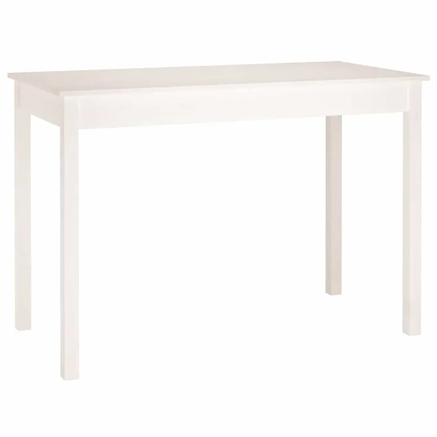 Table à manger Blanc 110x55x75 cm Bois massif de pin - 2