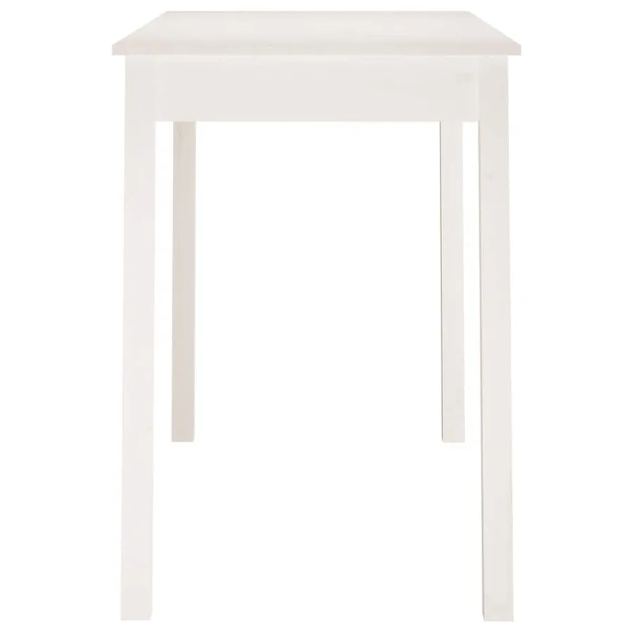 Table à manger Blanc 110x55x75 cm Bois massif de pin - 4