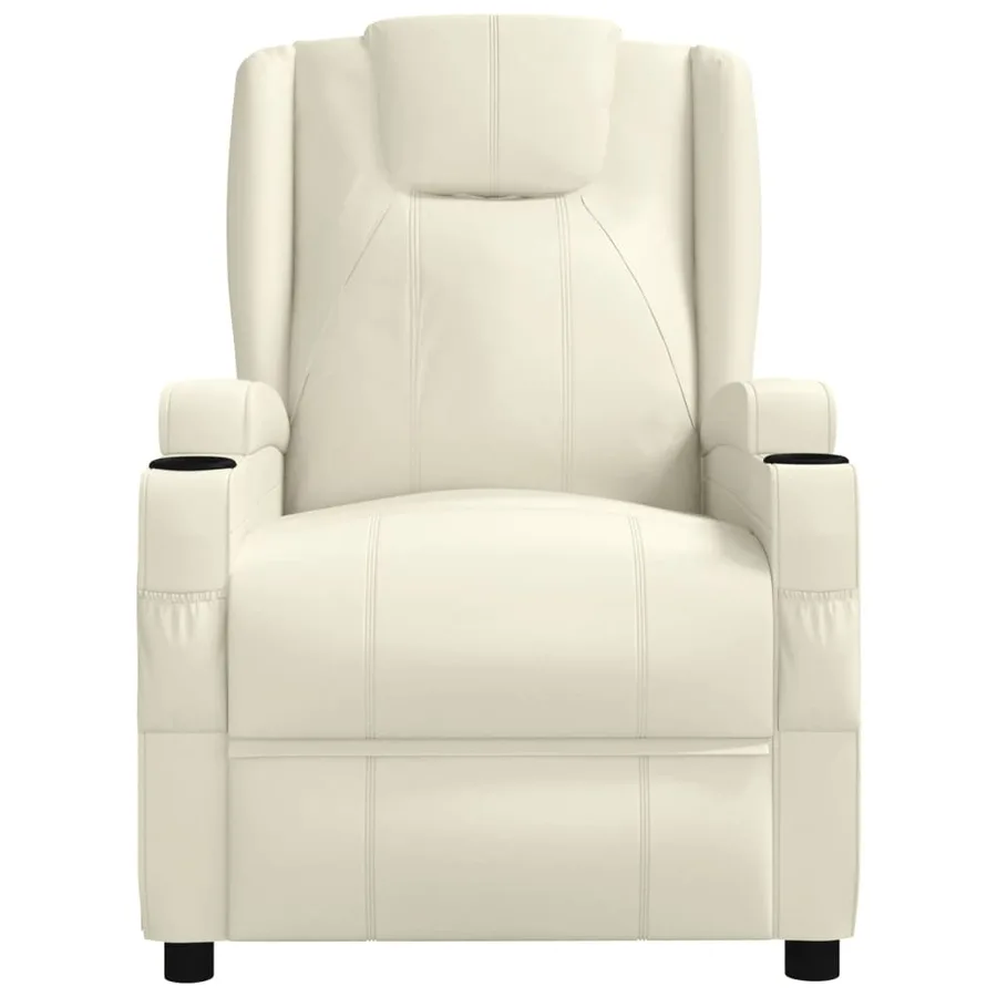 Fauteuil électrique de massage Crème blanc Similicuir - 4