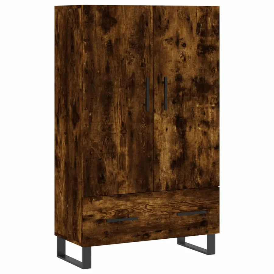 Buffet haut chêne fumé 69,5x31x115 cm bois d'ingénierie - 2